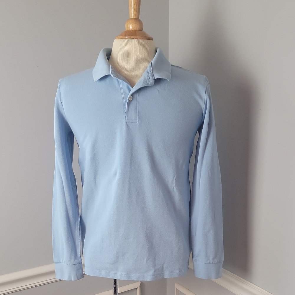 OLD NAVY NeW Bundle of 3 Boy's Light Blue Long Sleeve School Uniform‎ Polo Shirt